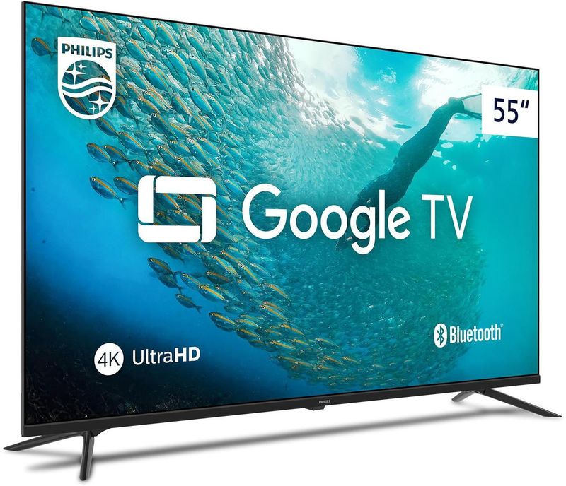 Smart TV / Televisor Philips 55 55PUG7019 Google TV 4K HDR Com Comandode Voz Sem Bordas e Chromecast Integrado Preta-ns_199566_2