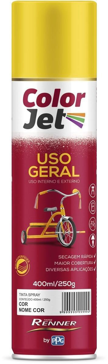 Tinta Spray Color Jet Uso Geral Preto Brilhante 400ml-ns_131849_1