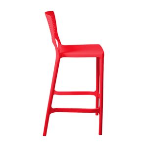 Banqueta Alta para Cozinha Vermelho Pastel Empilhável Vênus em Polipropileno Acrilys