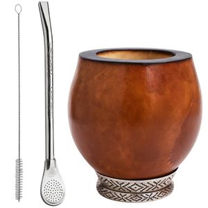 Kit Cuia Coquinho e Bomba de Chimarrão Bojo Pêra 19cm com Rosca