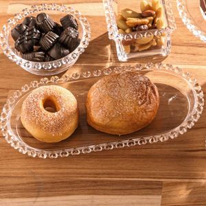 Kit 6 Travessas Cristal Pearl Wolff Bandejas Buffet Servir Oval Hotel Café Manhã