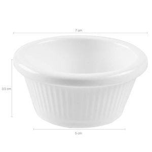 Ramekin Canelado Haus Refratário De Melamina 50ml Branco