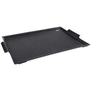 Kit 6 Bandejas Plásticas Restaurante Hotel 50x35x3cm Self Service Fast Food Café da Manhã Pretas