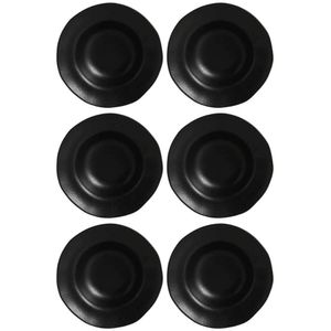 6 Pratos Sobremesa Orgânicos Preto Matte 250ml Porto Brasil Cozinha Servir Entradas Mesa Posta