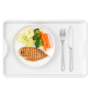 Bandeja Plástica 48x33cm Branca Alças Servir Coza Uno Horeca Restaurante Praça de Alimentação