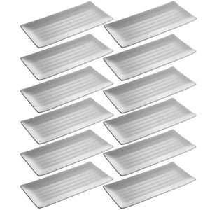 12 Bandejas Retangulares 29x14cm Travessa Melamina Servir Sushi Restaurantes Comida Japonesa Lyor
