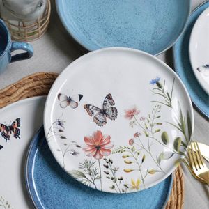 Jogo Pratos Cerâmica Raso 27cm Fundo 830ml e Sobremesa 21,5c