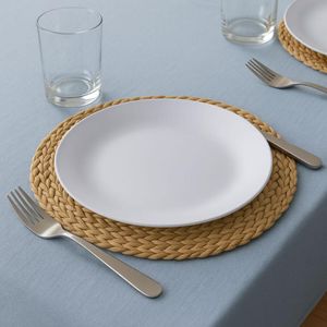 Jogo 48 Pratos Rasos 25,5cm Restaurante Plástico Branco Redondo Cozy Coza Buffet