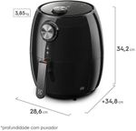 Fritadeira Elétrica / Air Fryer Electrolux Rita Lobo 3,2 Litros Efficient EAF15 Preto 1400W 220V-ns_195238_3