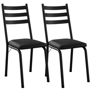 Kit 2 Cadeiras Tubular Europa 118 Preto ARTEF