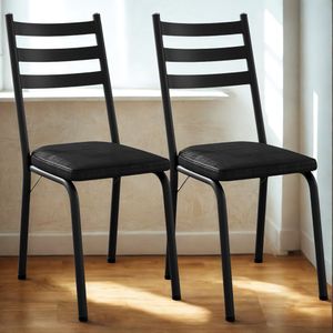 Kit 2 Cadeiras Tubular Europa 118 Preto ARTEF