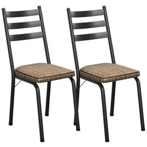 Kit 2 Cadeiras Tubular Europa 118 Preto ARTEF