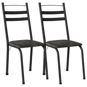 Kit 2 Cadeiras Tubular America 061 Cromo Preto ARTEF