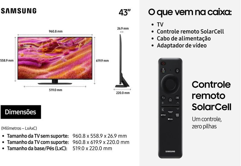Smart TV Samsung Vision AI 43 NEO QLED 4K QN90F 2025 Processador comAI, Tela Matte, Modo Game, 7 Anos de Atualização com Alexa-ns_214407_4