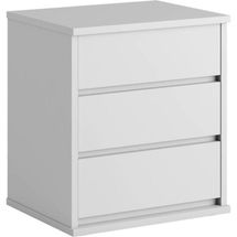 Mesa De Cabeceira 3 Gavetas Mdf Grécia-branco Bianchi